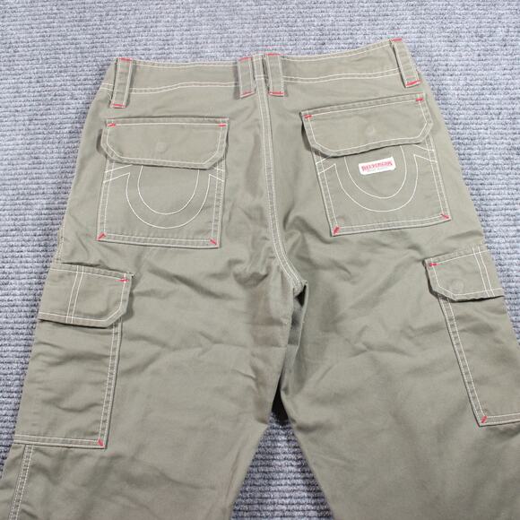 True Religion Cargo Pants Mens 27 Green Military SN Utility Pockets - Picture 6 of 12